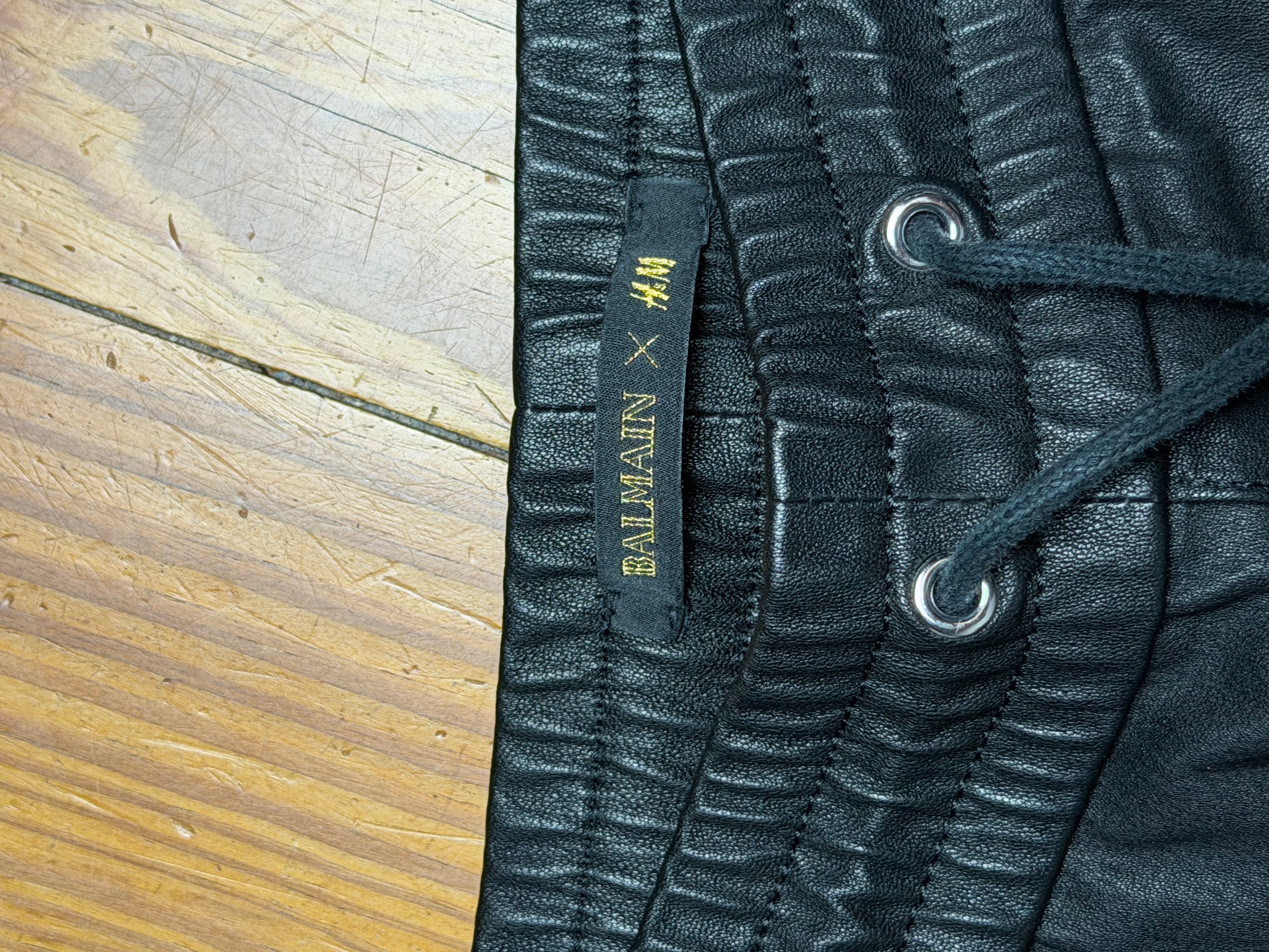 Balmain X HM Leather Biker Pants