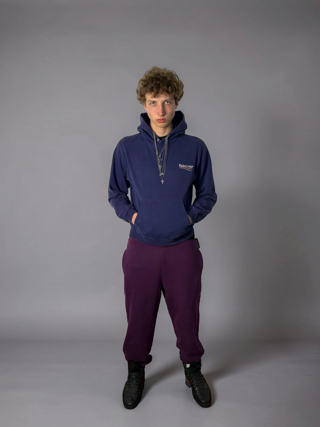 Balenciaga Purple cuffed jogger