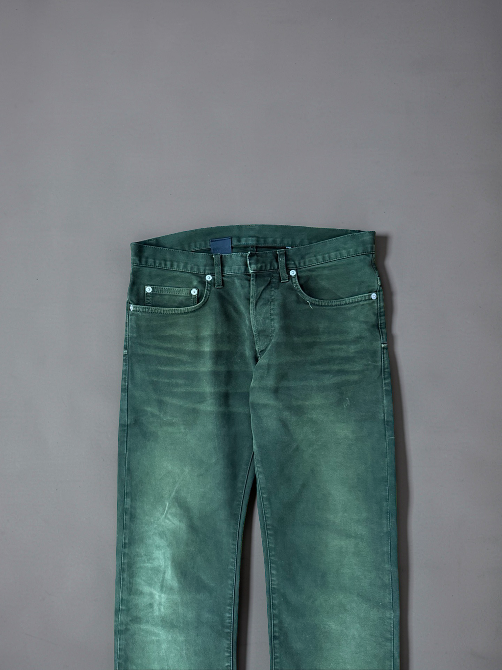 Dior Homme SS14 Green coated jeans by Kris Van Assche