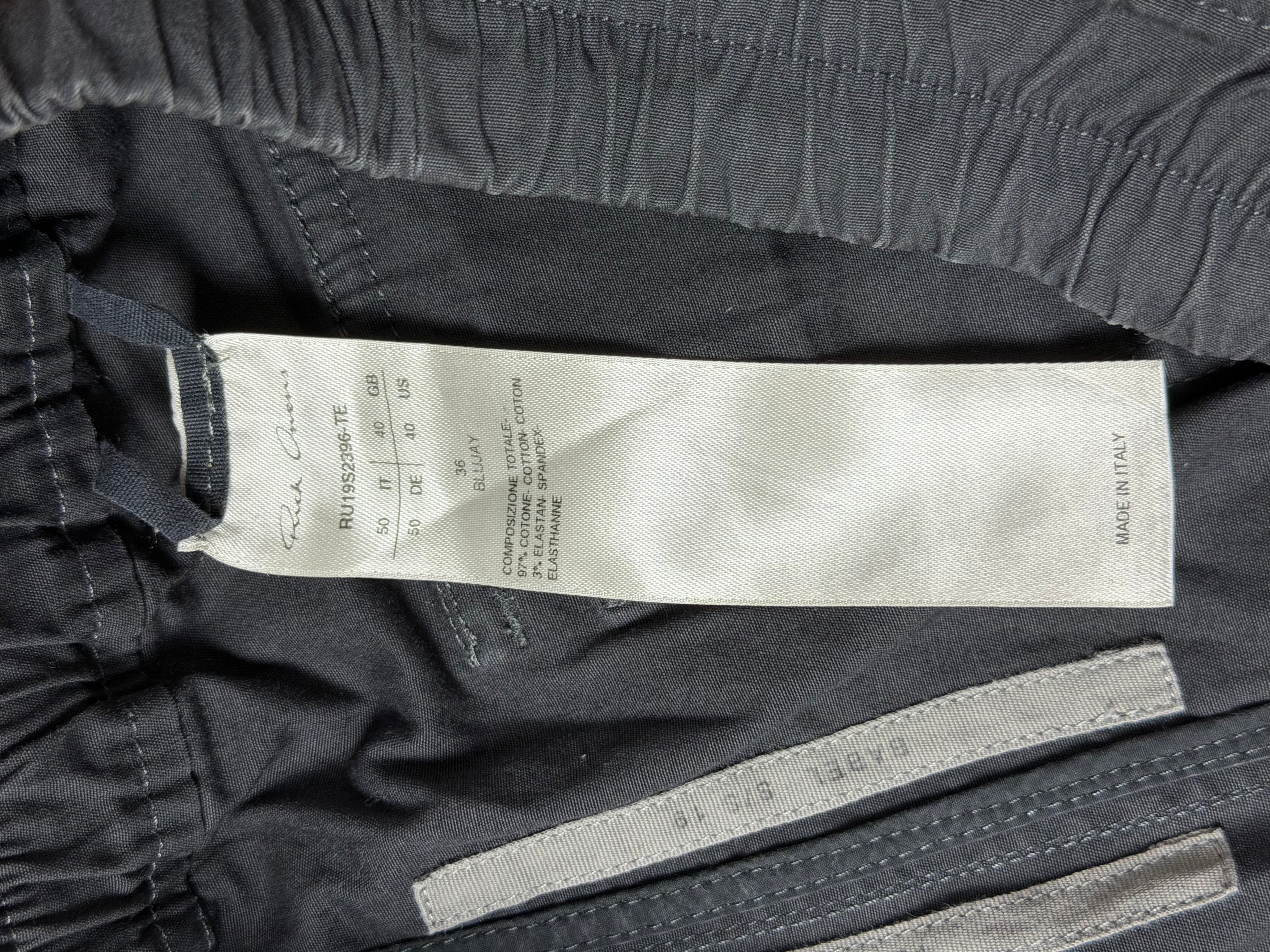 Rick Owens SS19 Babel blujay cargo pants