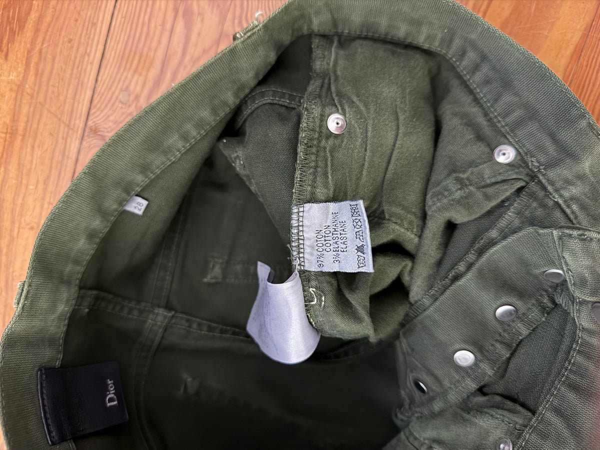 Dior Homme SS14 Green coated jeans by Kris Van Assche