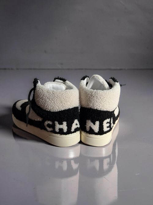 Chanel Karl Lagerfeld Shearling High top shoes