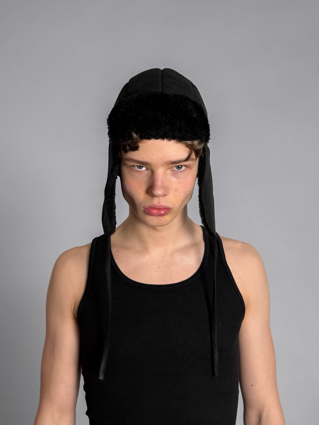 Gosha Rubchinski Faux Leather Chapka Hat