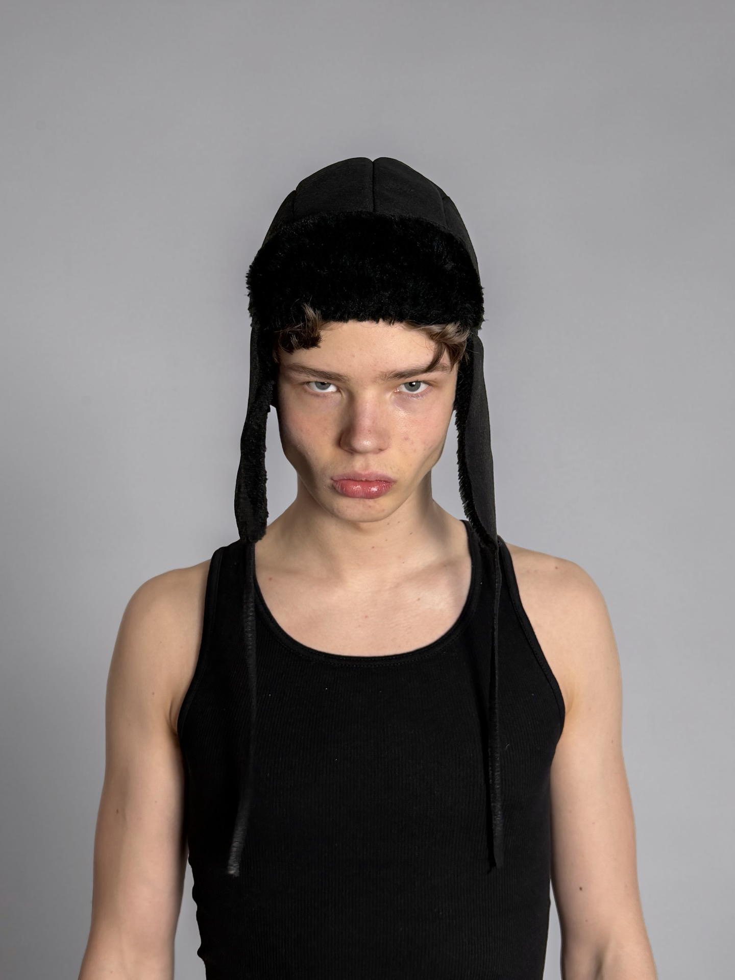 Gosha Rubchinski Faux Leather Chapka Hat