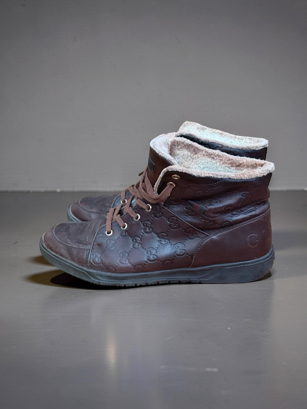 Gucci Monogram High-top Shoes