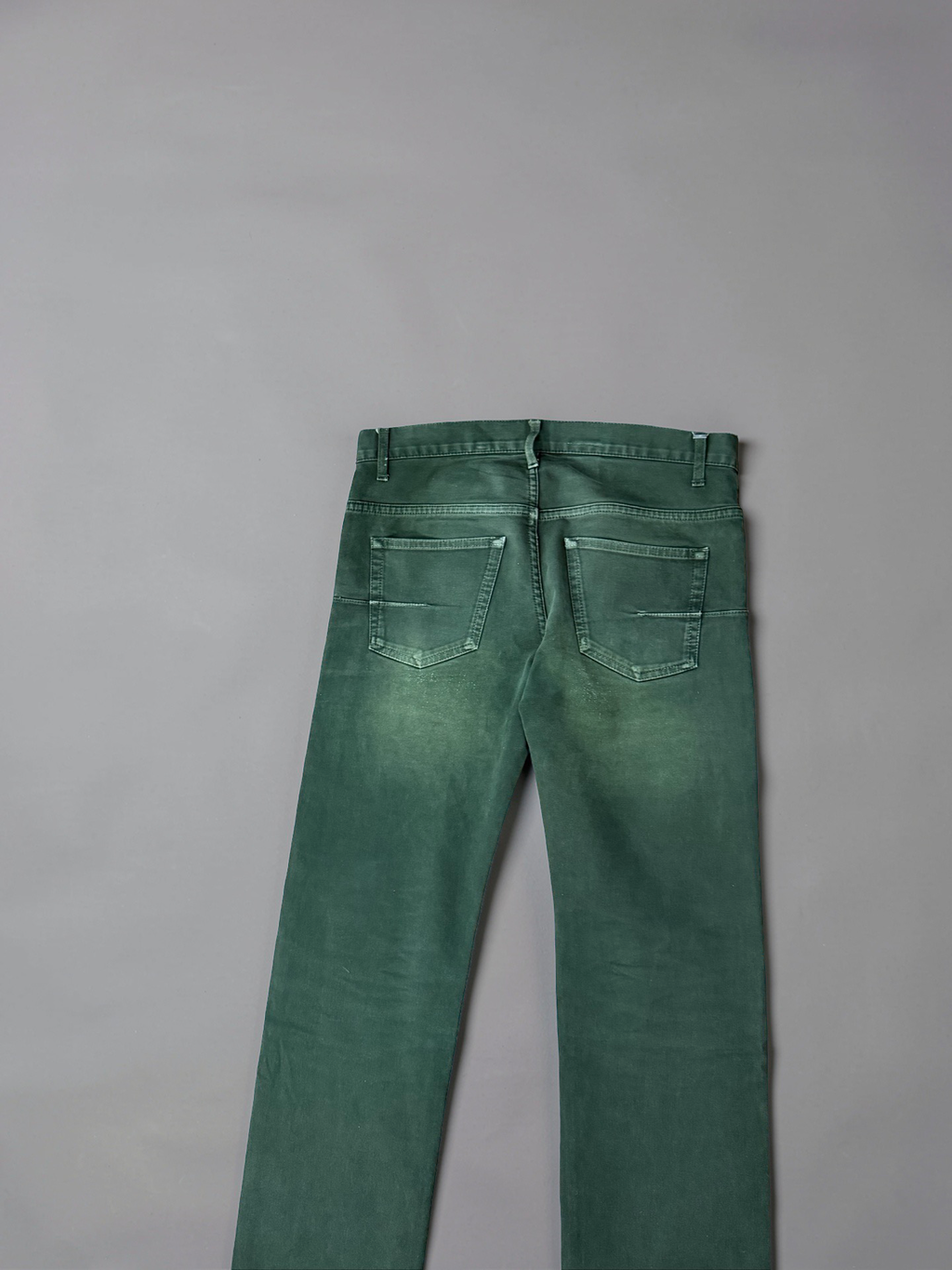 Dior Homme SS14 Green coated jeans by Kris Van Assche