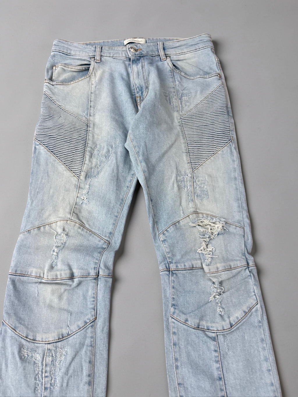 Balmain distressed biker Jeans