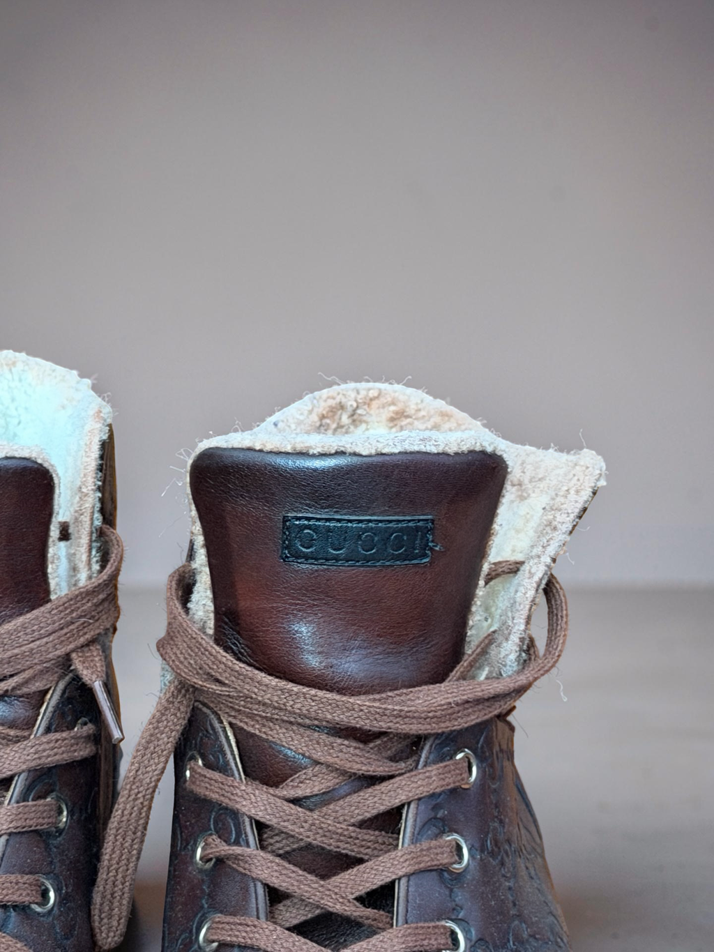 Gucci Monogram High-top Shoes