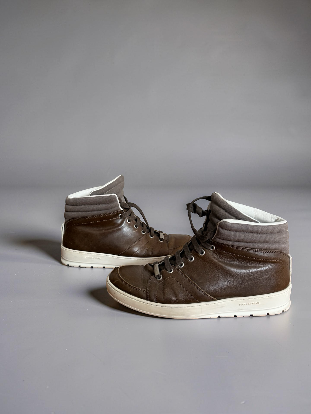 Dior Homme AW12 brown leather hightop shoes