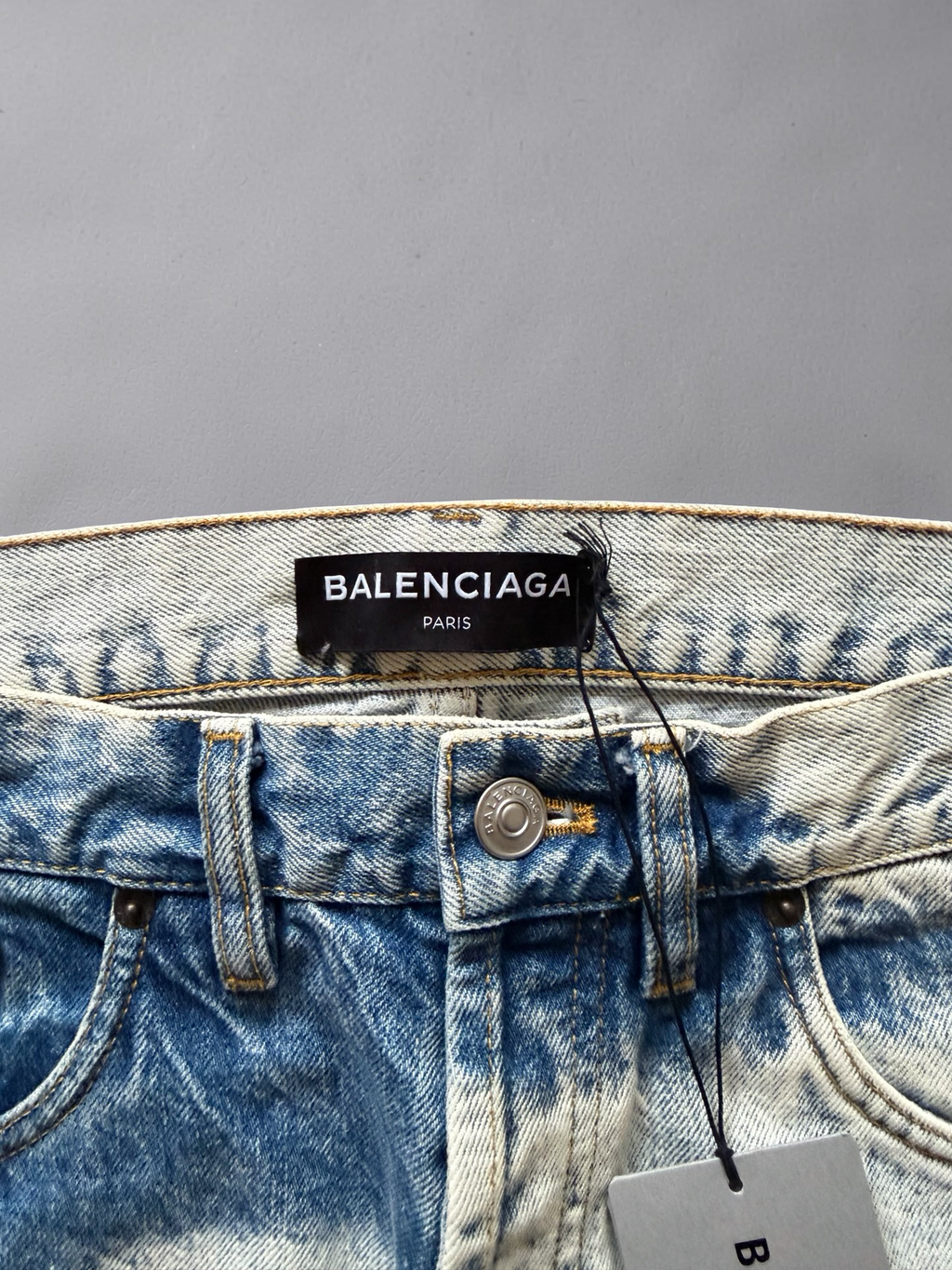 Balenciaga Demna white painted straight Jeans