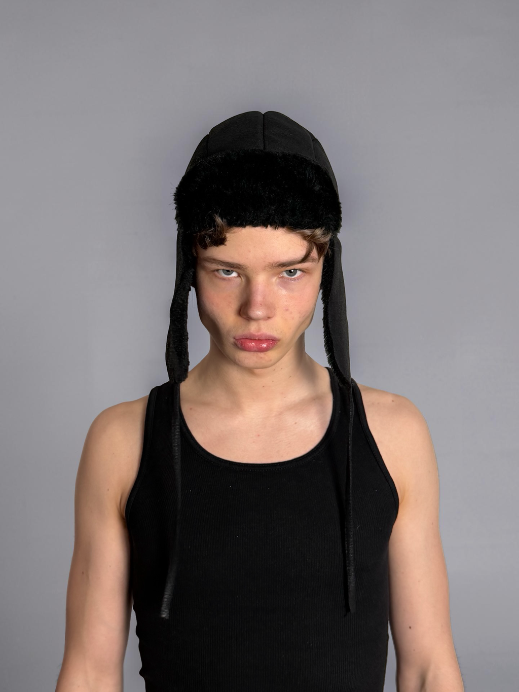 Gosha Rubchinski Faux Leather Chapka Hat