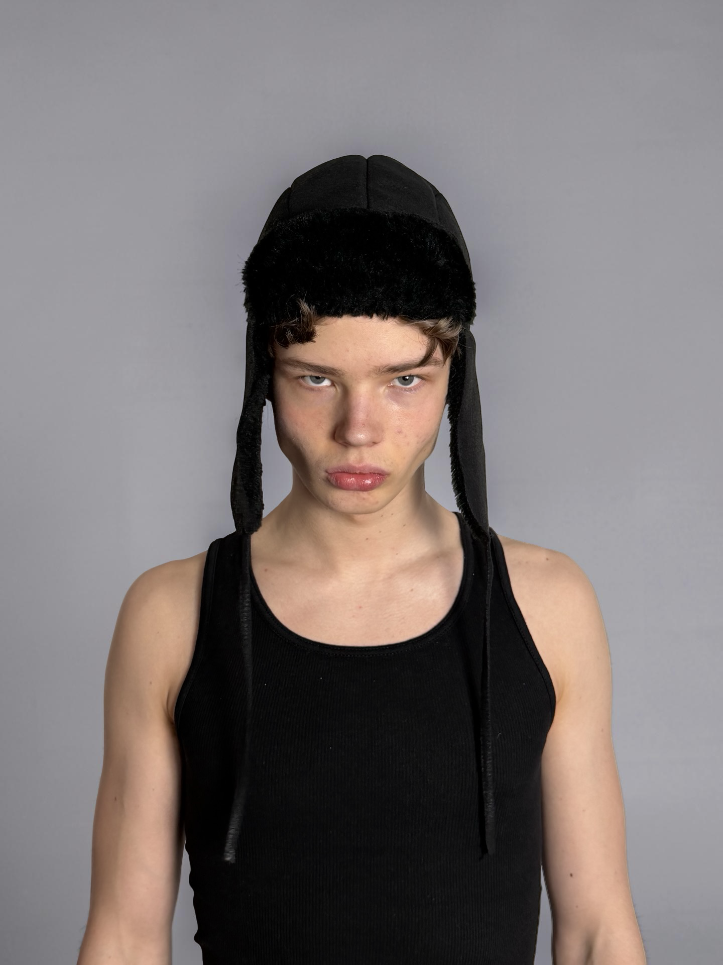 Gosha Rubchinski Faux Leather Chapka Hat