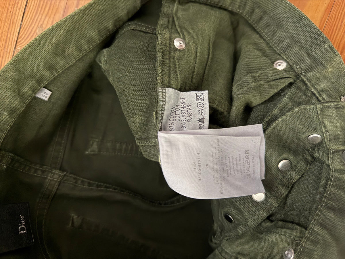 Dior Homme SS14 Green coated jeans by Kris Van Assche