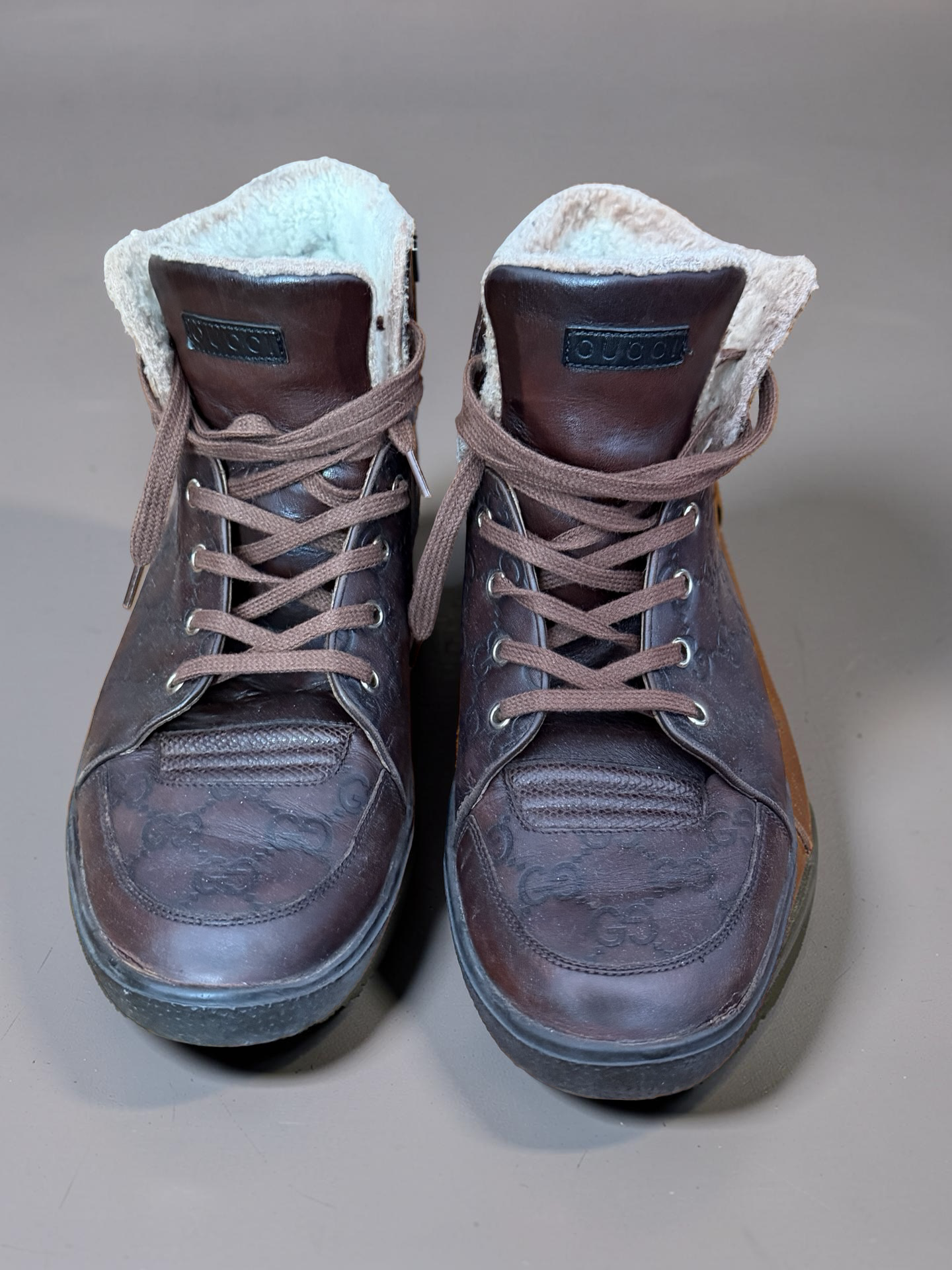 Gucci Monogram High-top Shoes