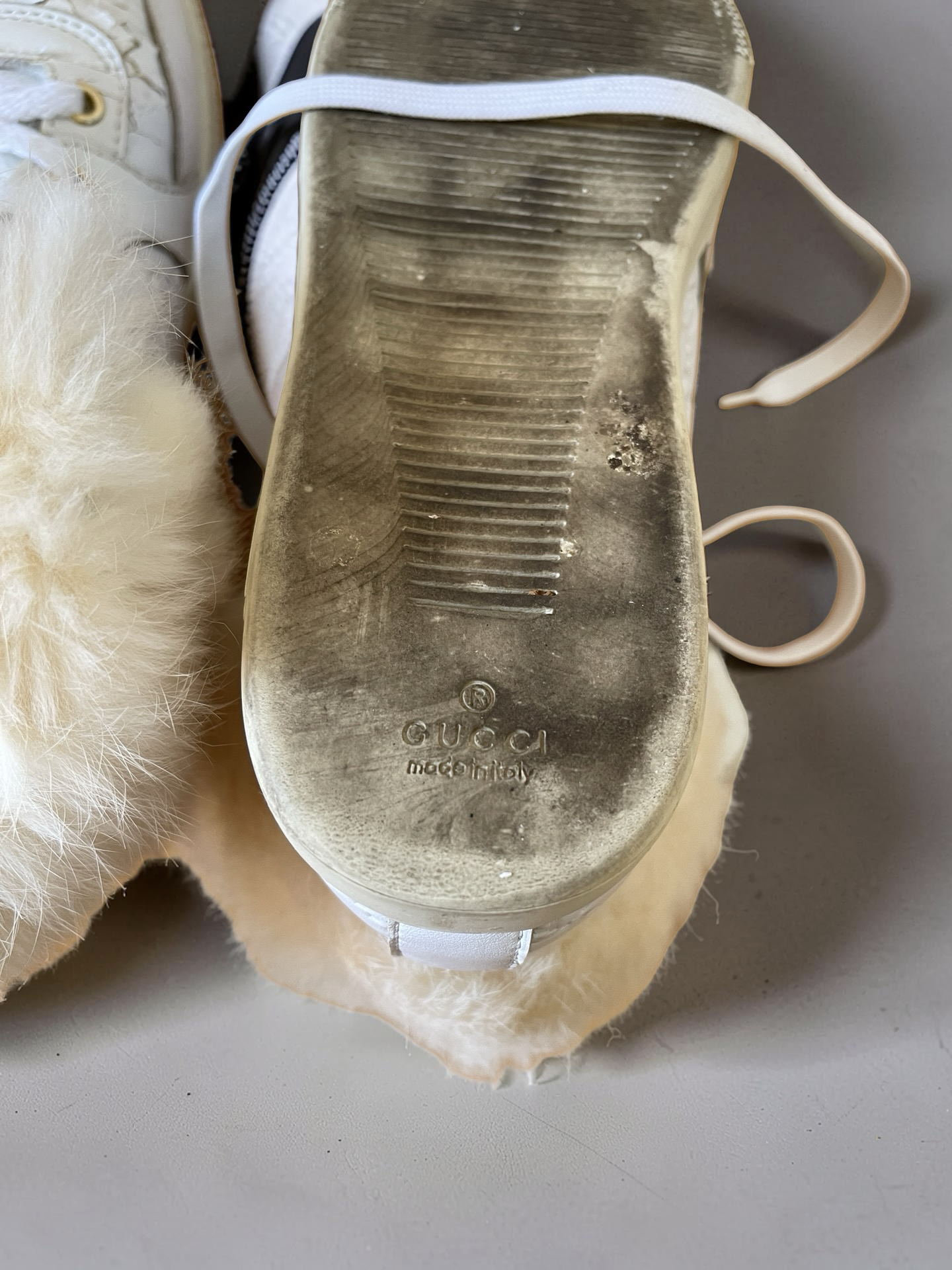 Gucci High Top Fur Sneaker