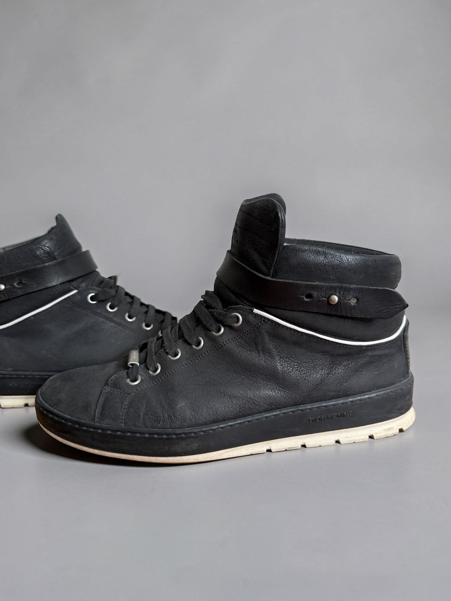 Dior Homme AW12 strap Hightop Black leather shoes