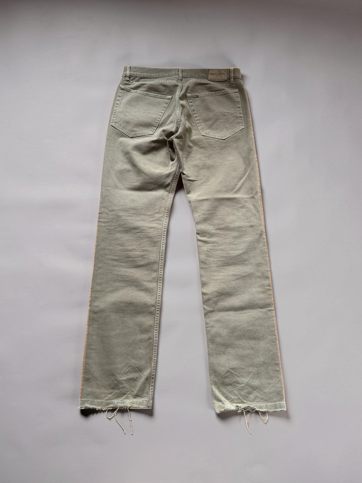 Balenciaga brown distressed straight jeans