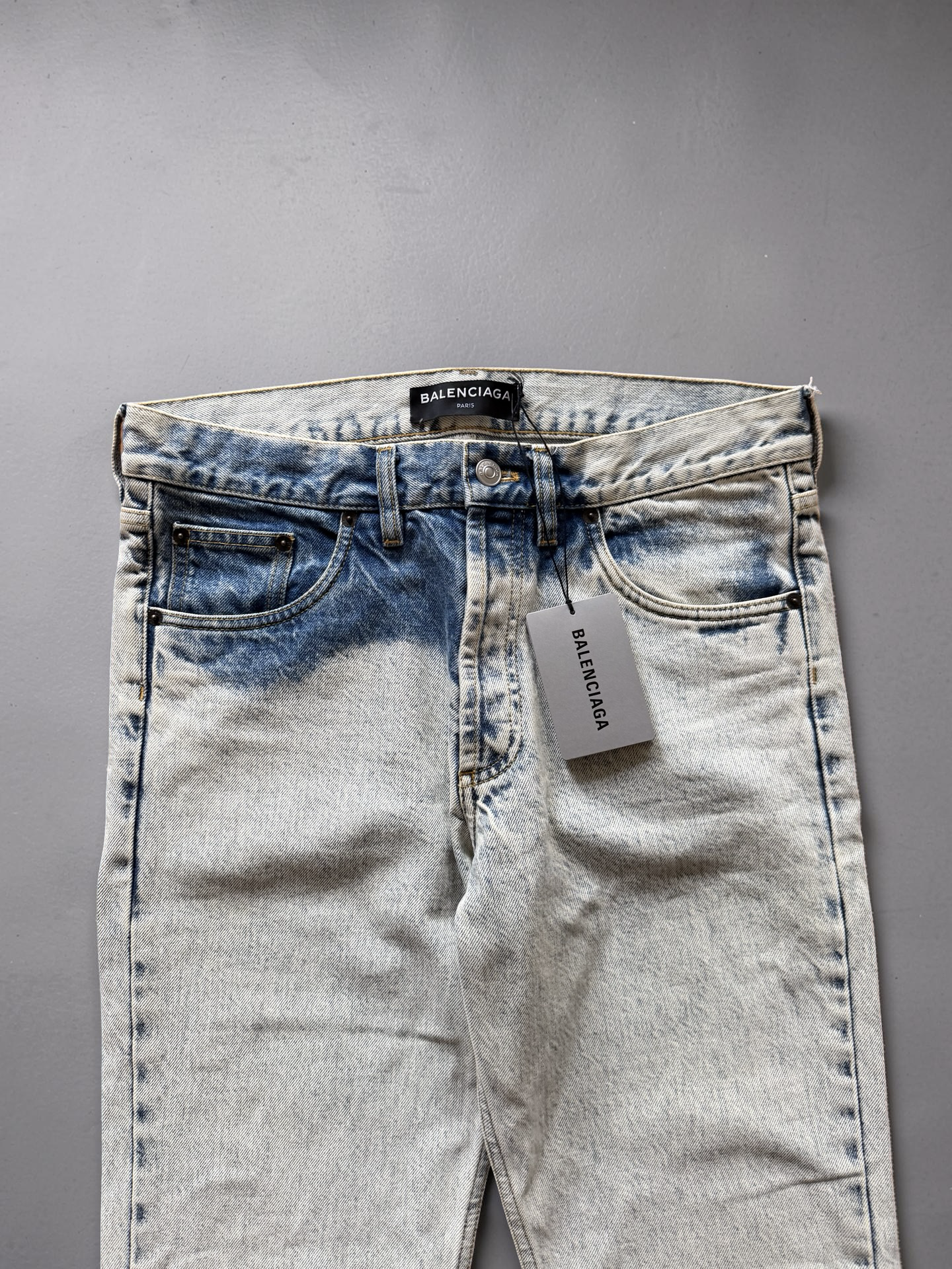 Balenciaga Demna white painted straight Jeans