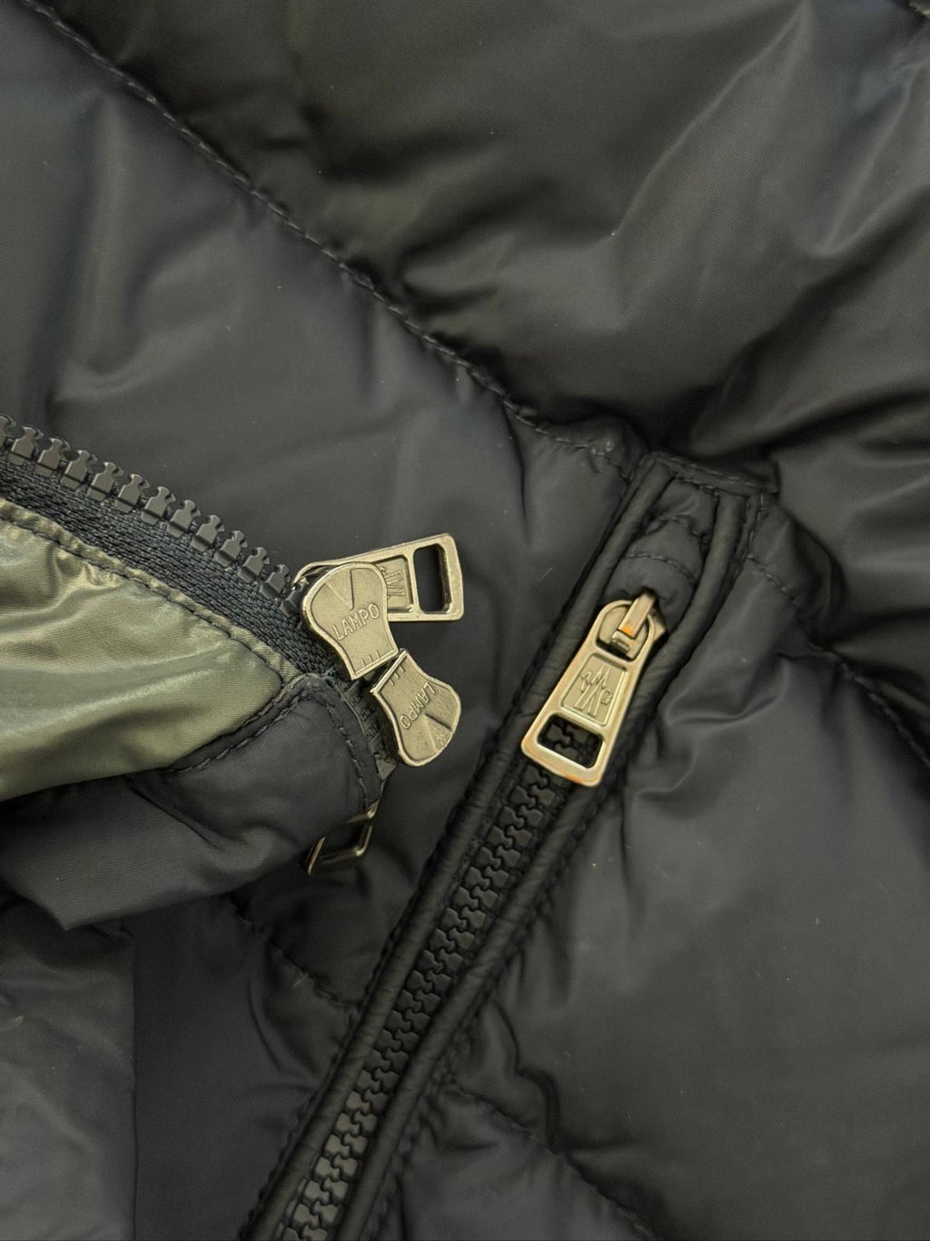 Moncler striped Down puffer jacket