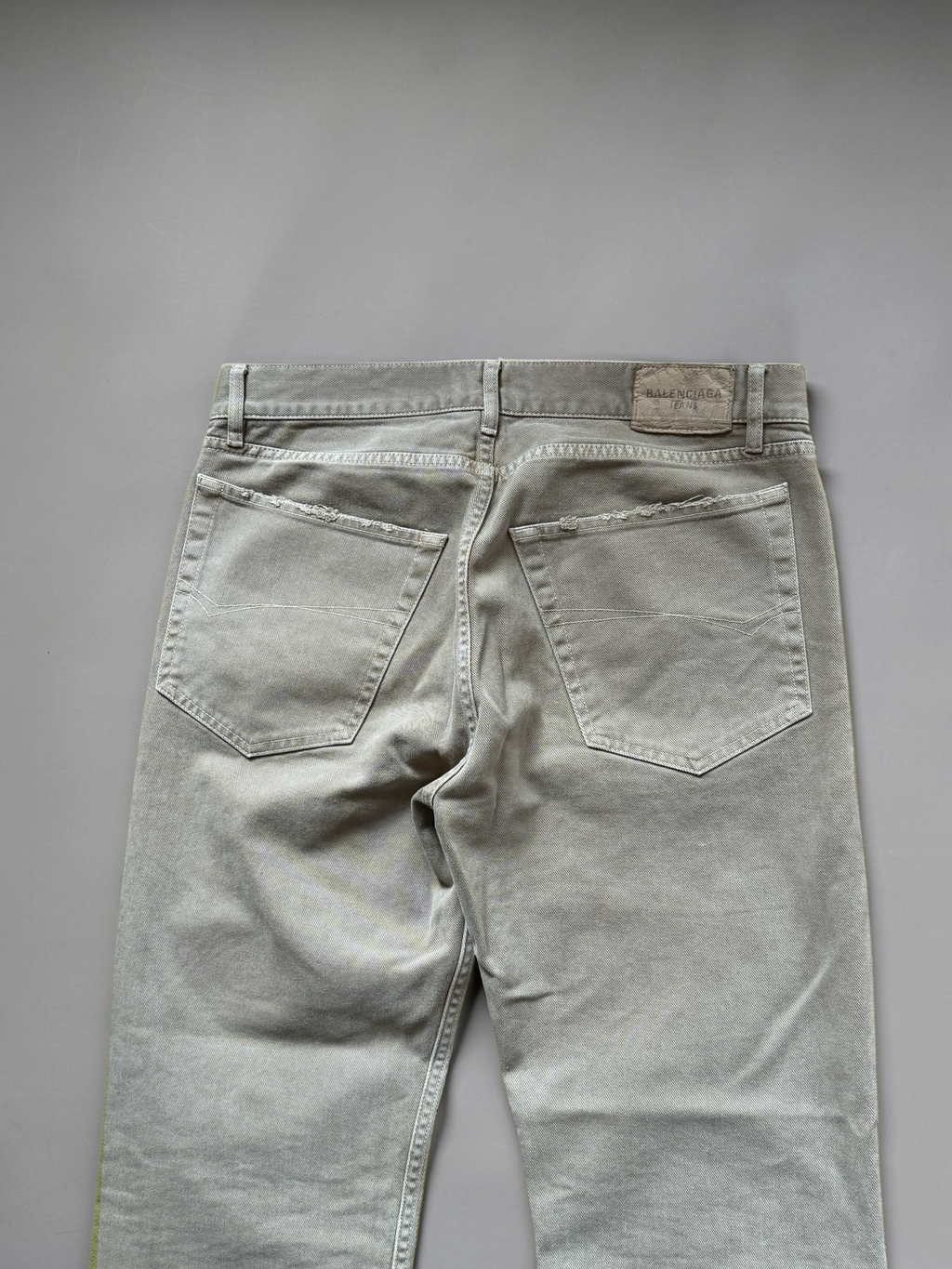Balenciaga brown distressed straight jeans