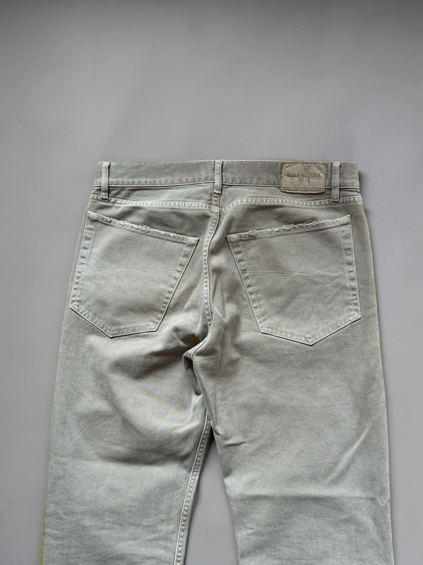 Balenciaga brown distressed straight jeans
