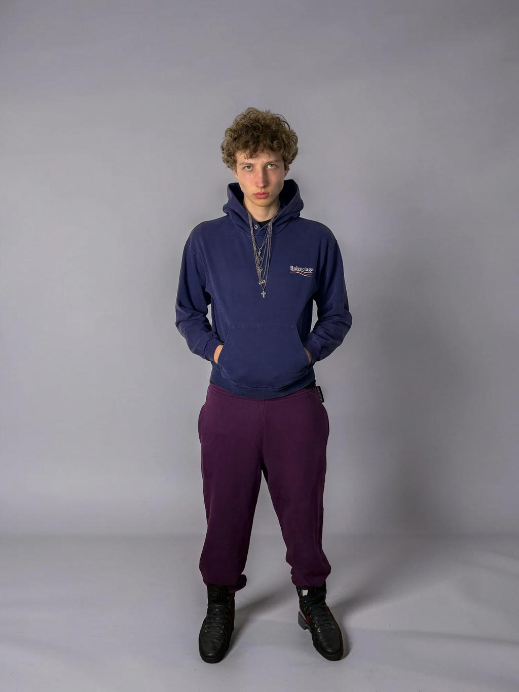 Balenciaga Purple cuffed jogger