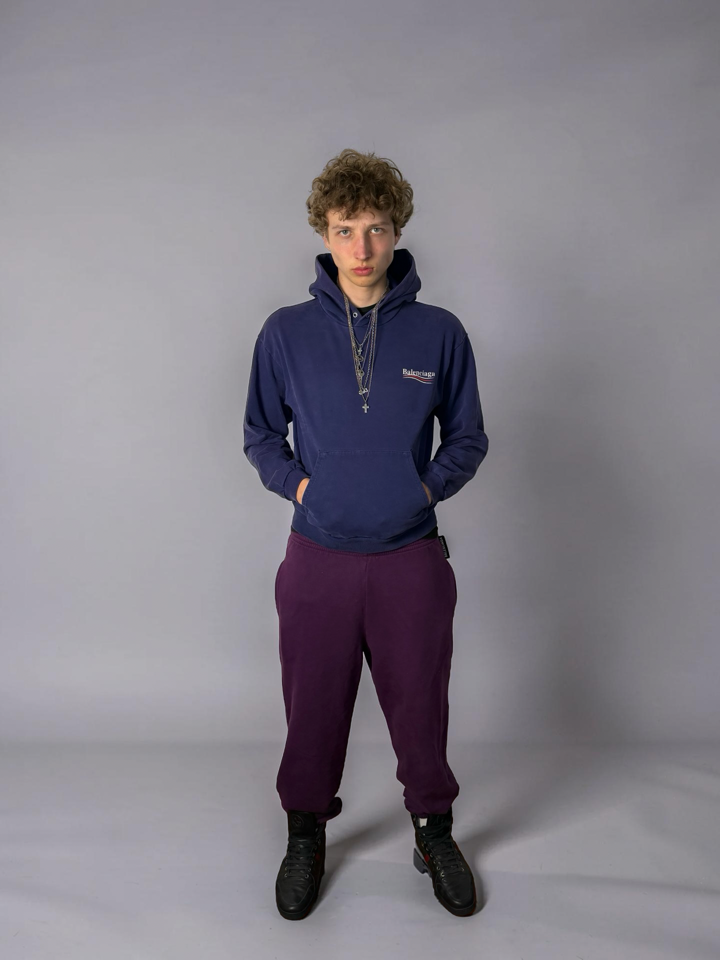Balenciaga Purple cuffed jogger