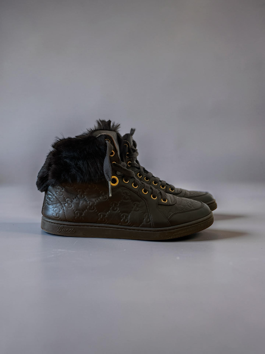 Gucci High Top Fur Sneaker