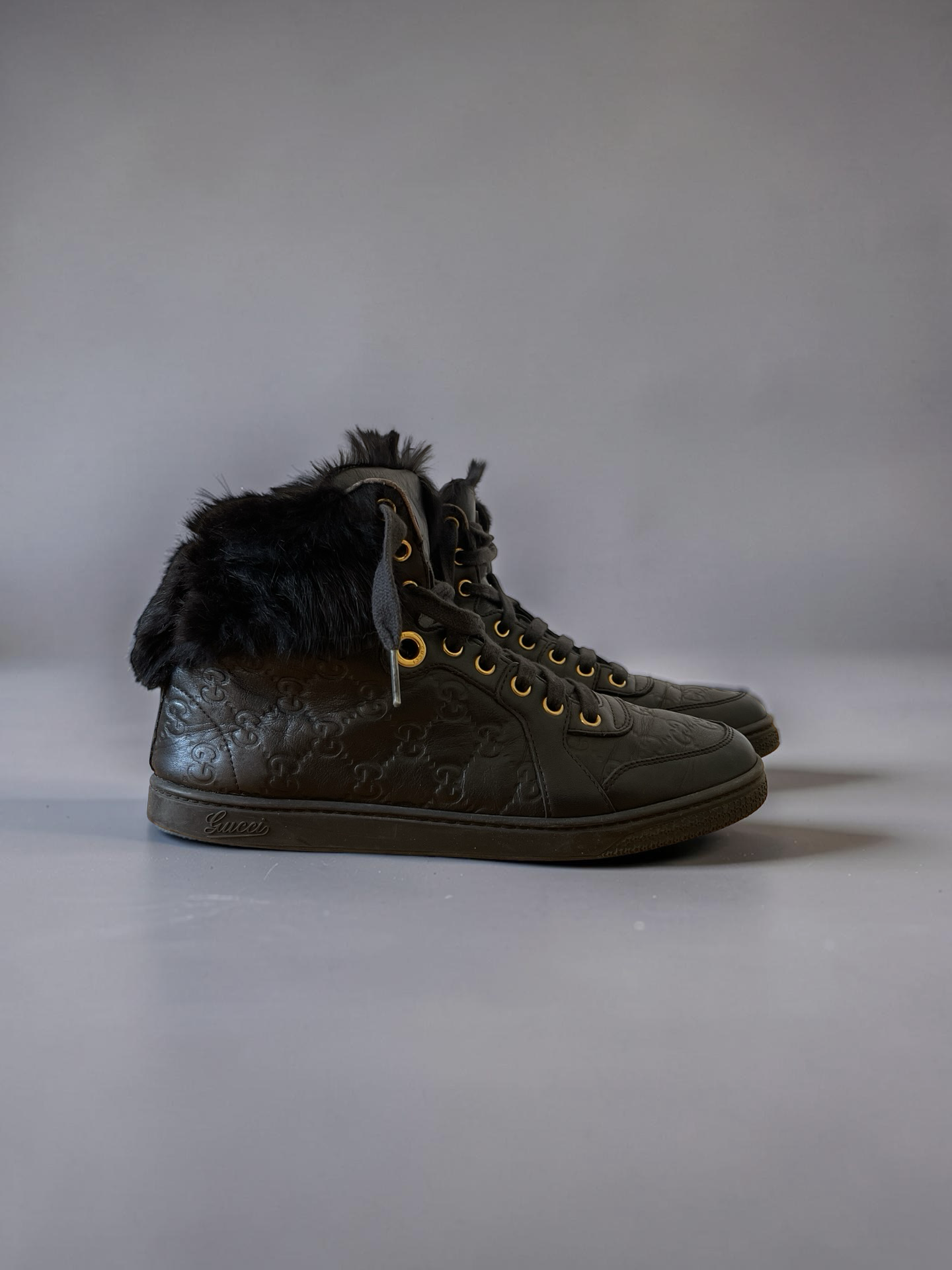 Gucci High Top Fur Sneaker
