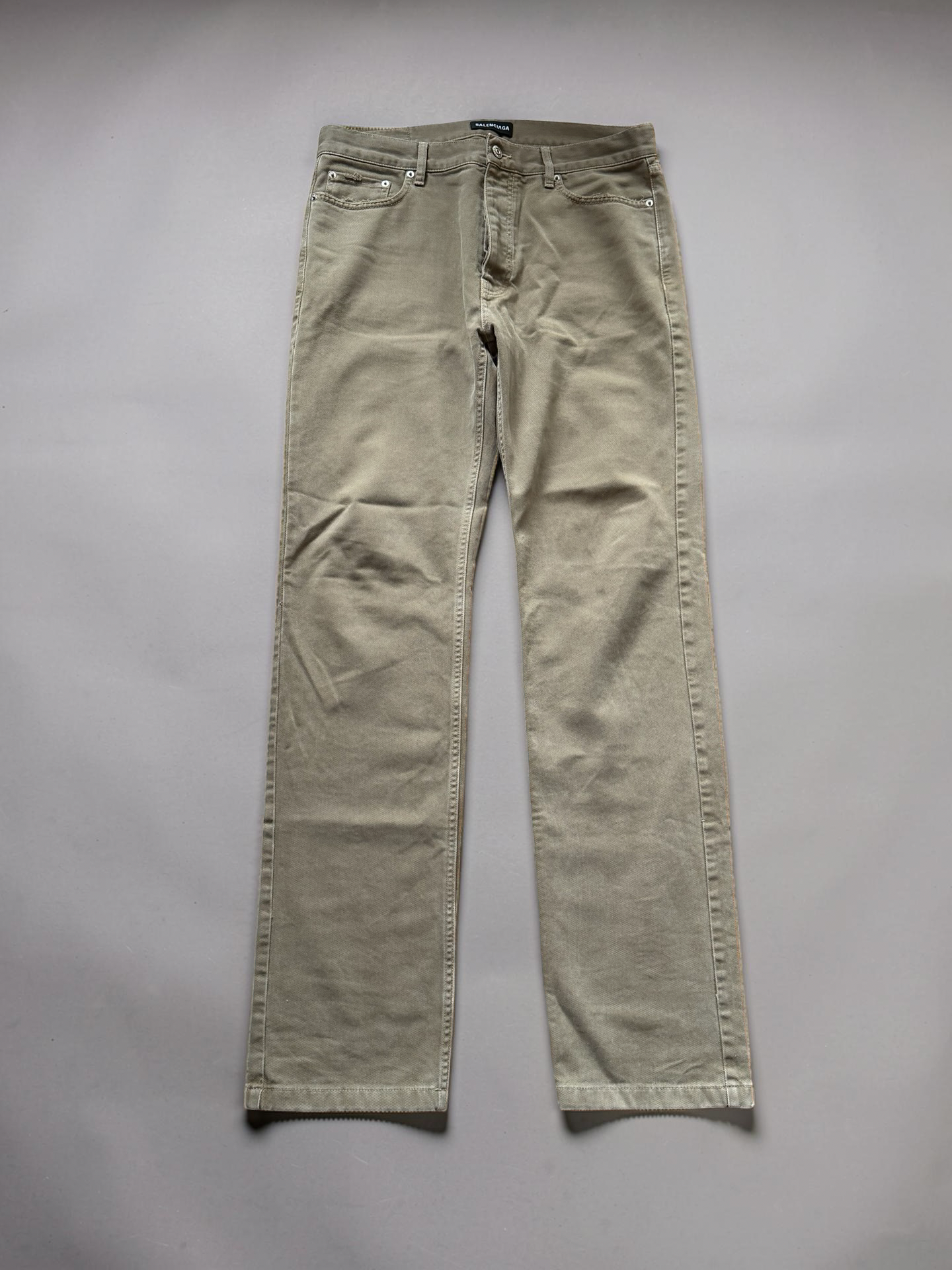 Balenciaga brown distressed straight jeans