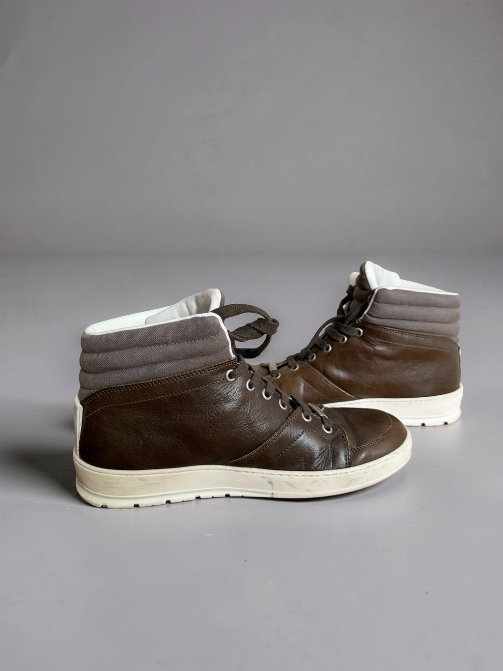 Dior Homme AW12 brown leather hightop shoes