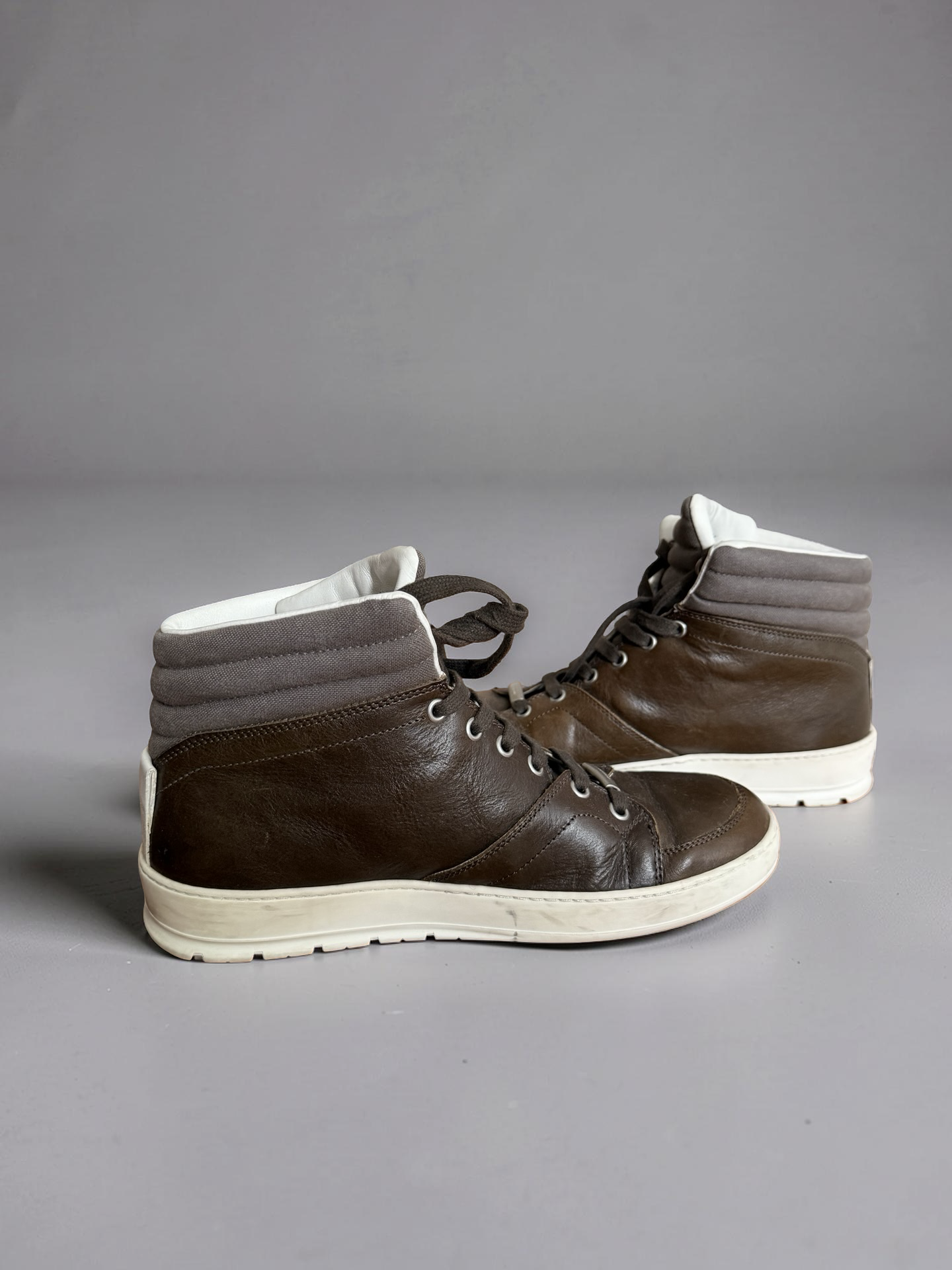 Dior Homme AW12 brown leather hightop shoes