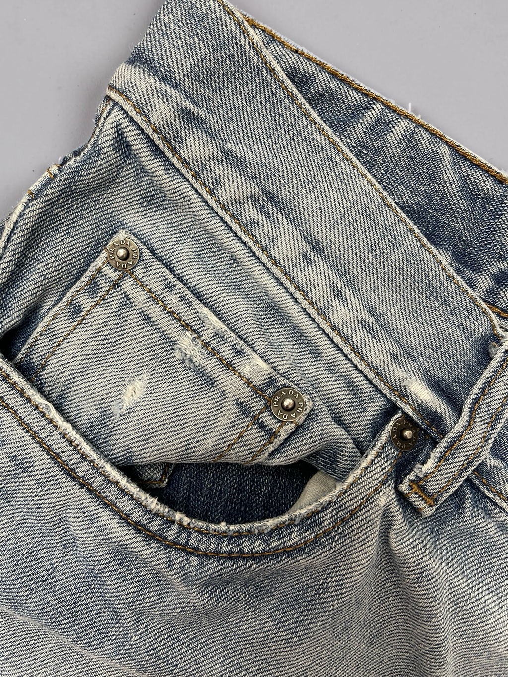 Prada Clawmark ice wash Jeans