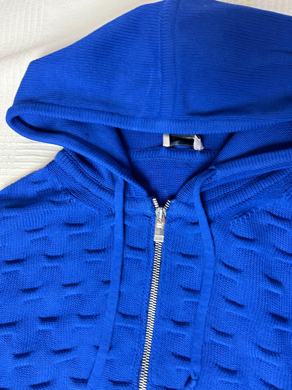 Balenciaga blue knit zip up