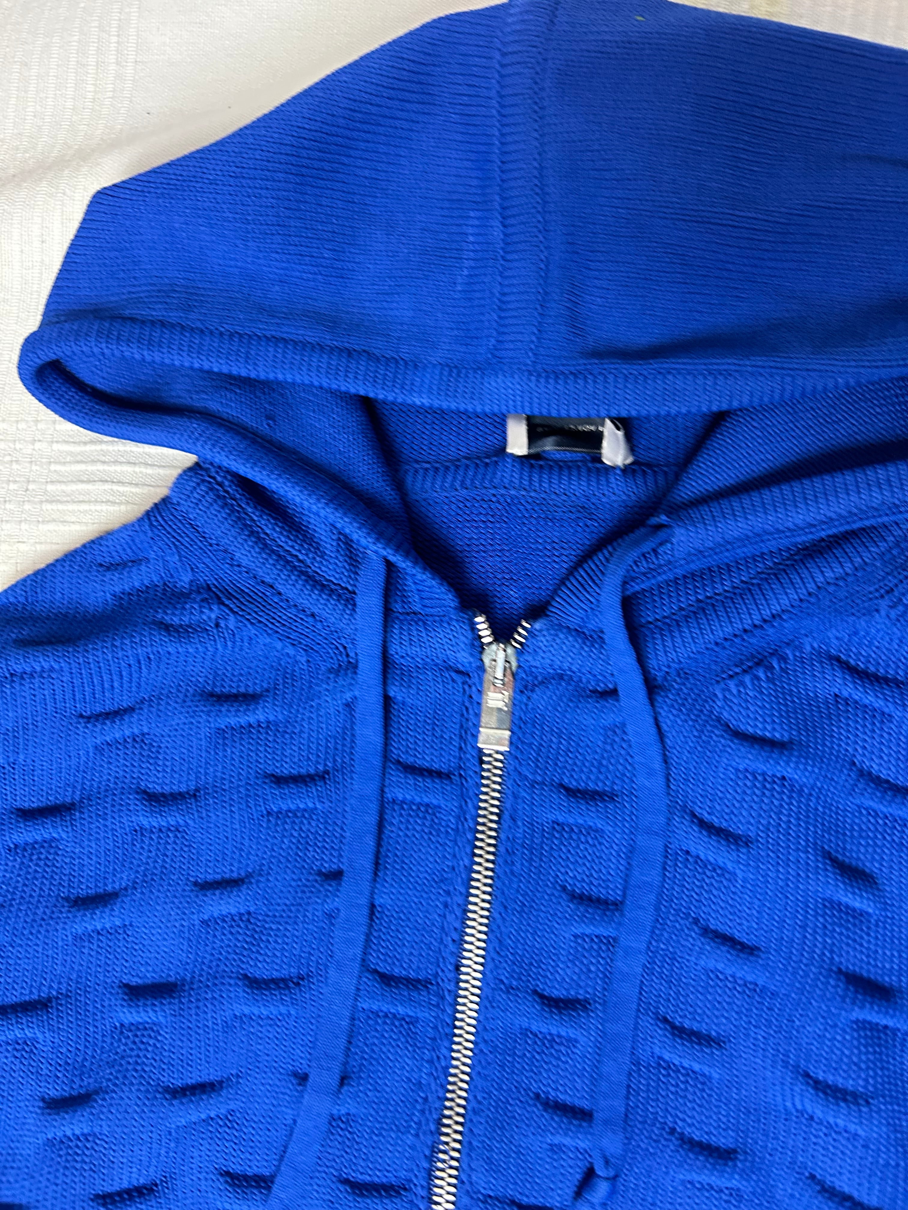 Balenciaga blue knit zip up