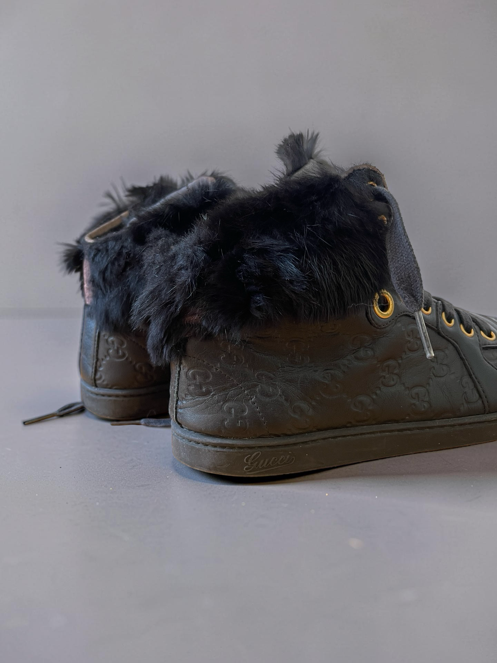 Gucci High Top Fur Sneaker