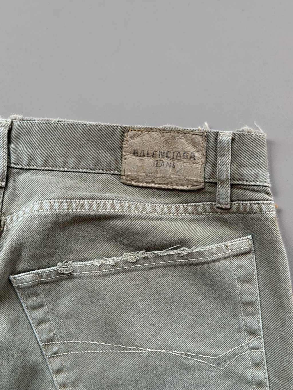 Balenciaga brown distressed straight jeans