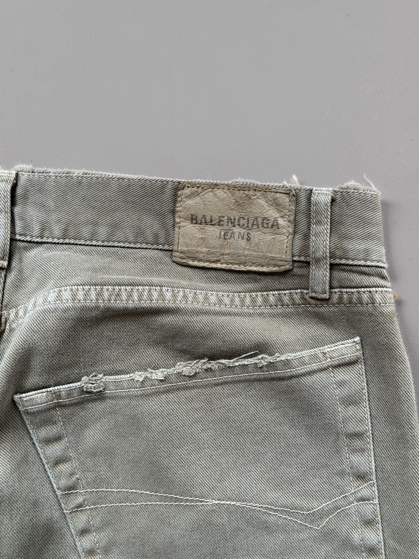 Balenciaga brown distressed straight jeans