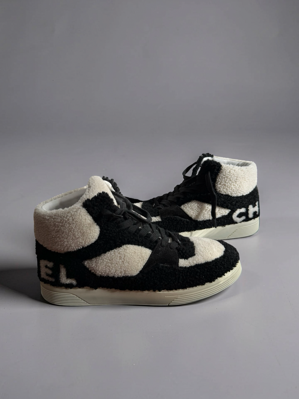 Chanel Karl Lagerfeld Shearling High top shoes