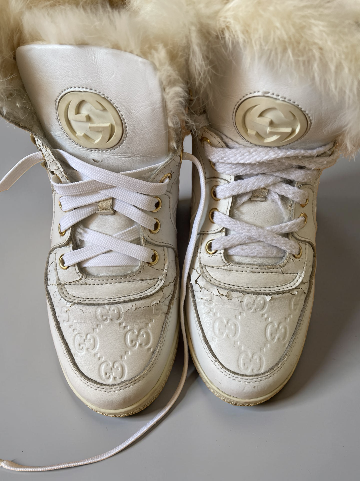Gucci High Top Fur Sneaker