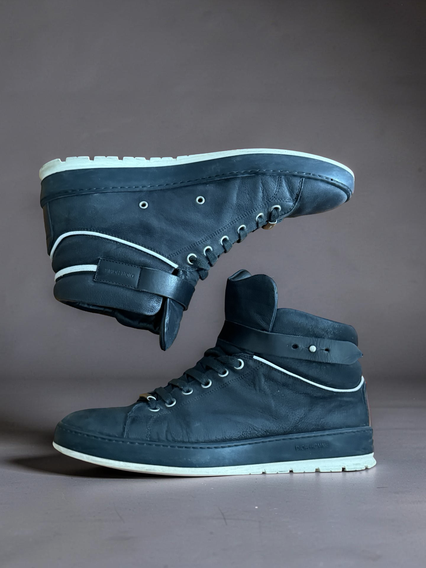 Dior Homme AW12 strap Hightop Black leather shoes