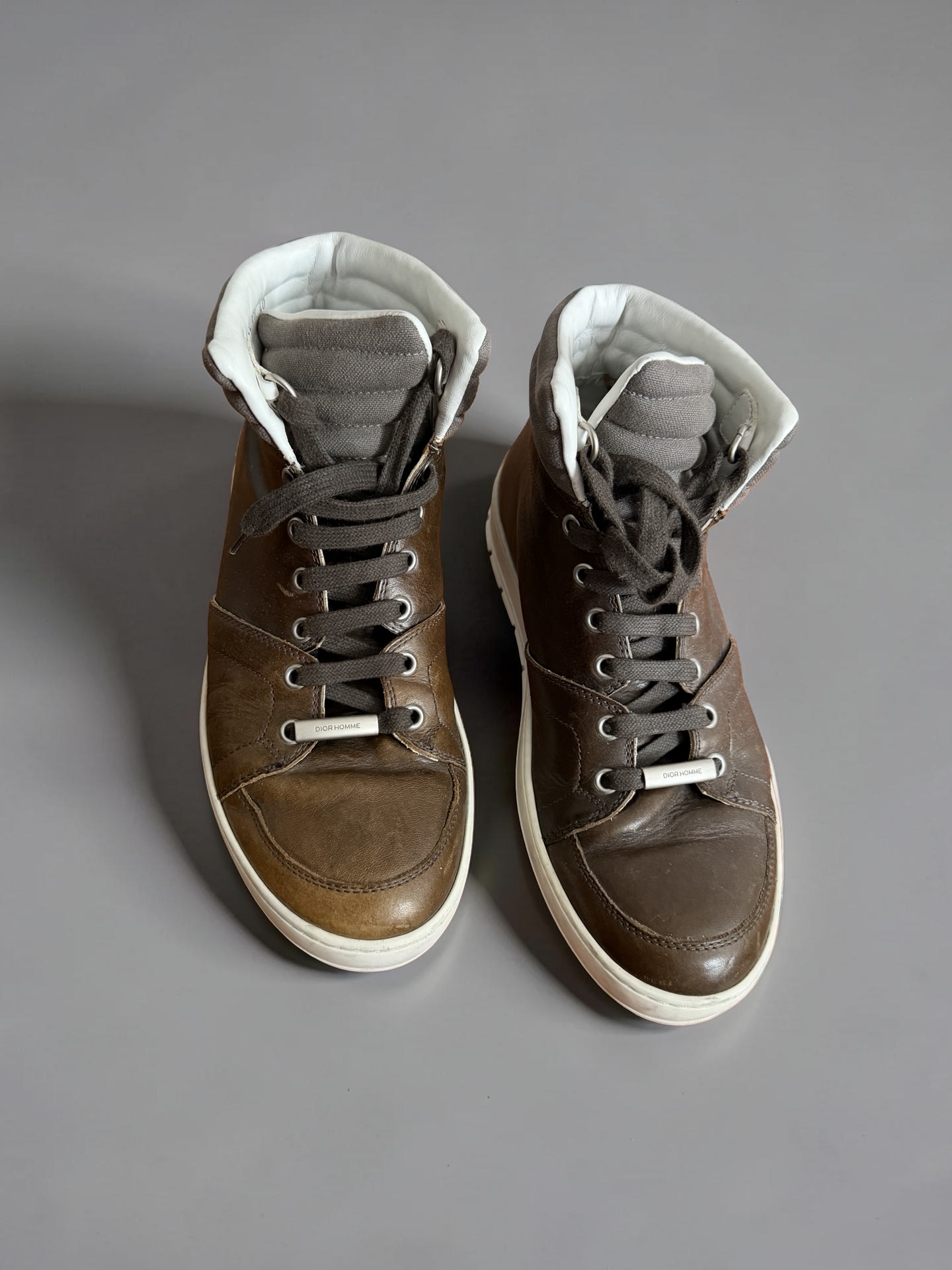 Dior Homme AW12 brown leather hightop shoes