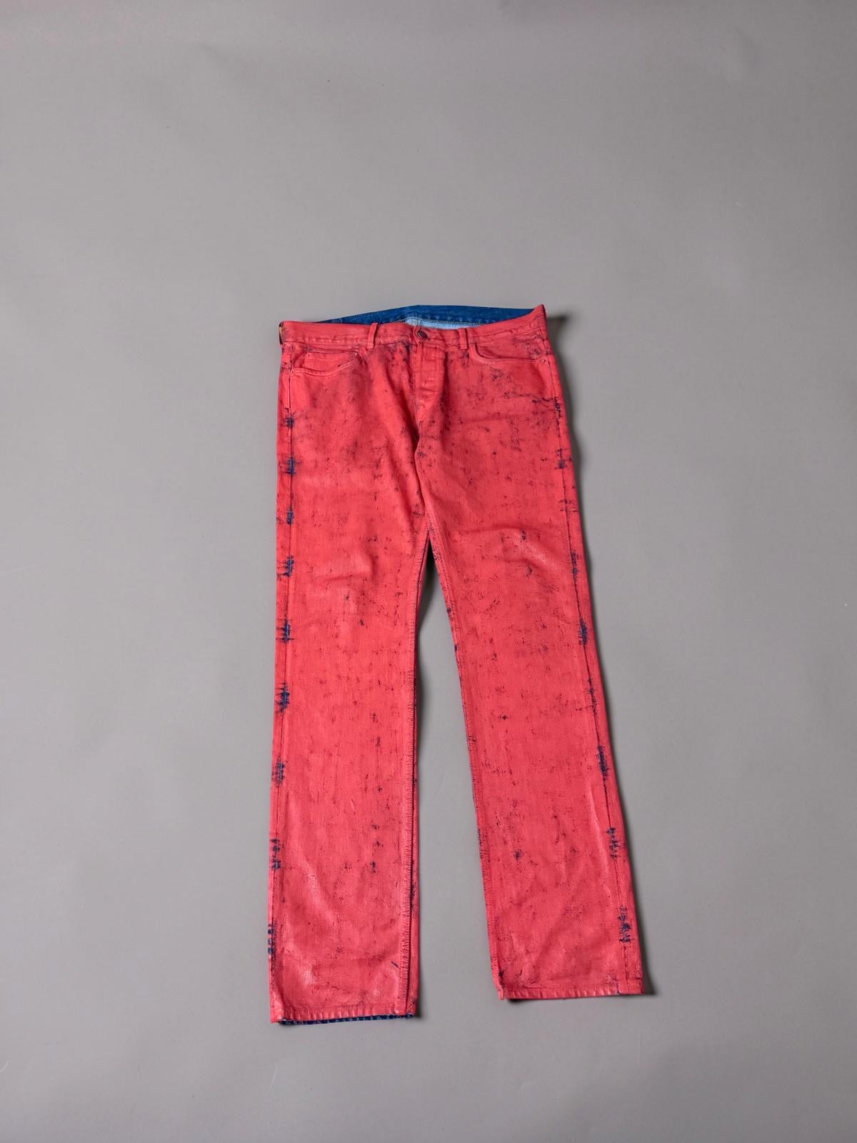 Margiela x H&M Red painted Jeans