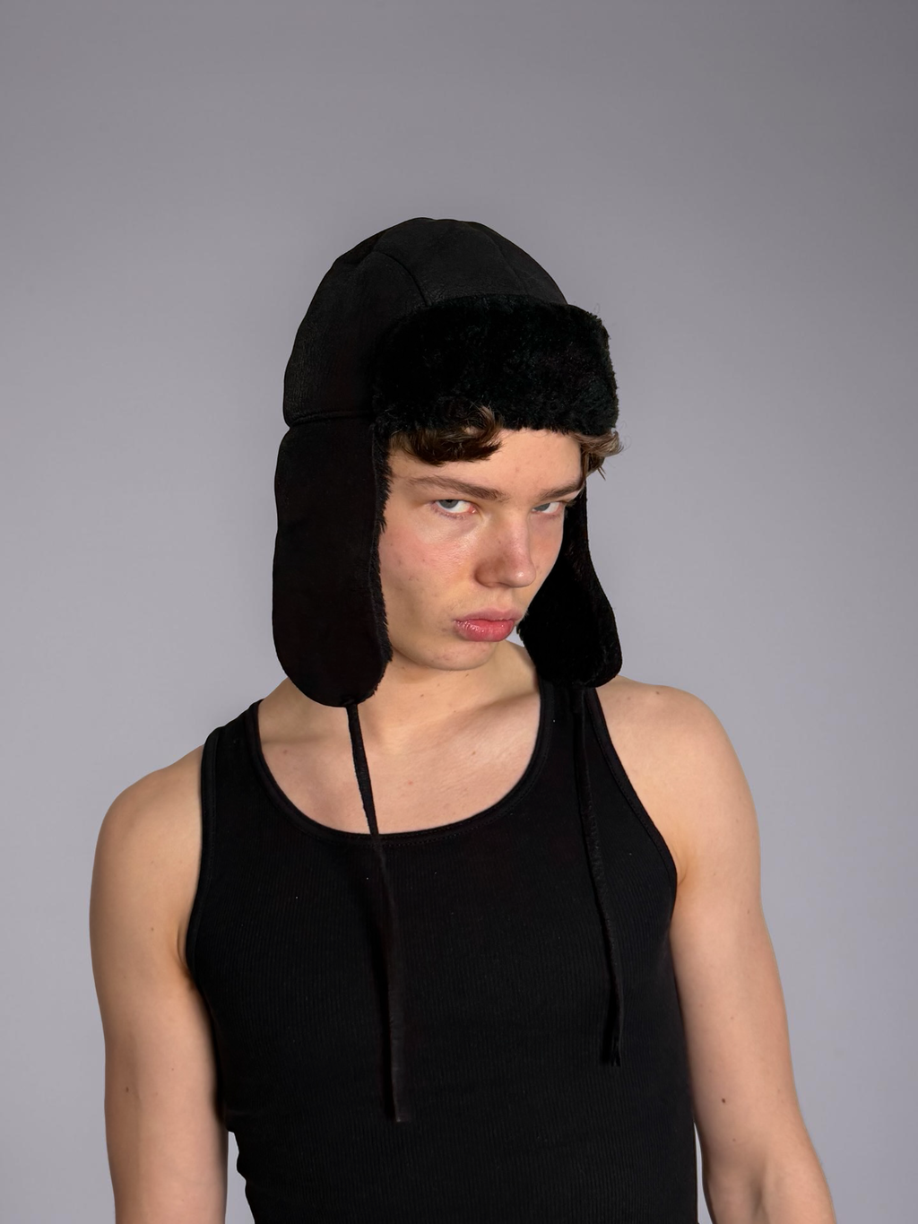 Gosha Rubchinski Faux Leather Chapka Hat