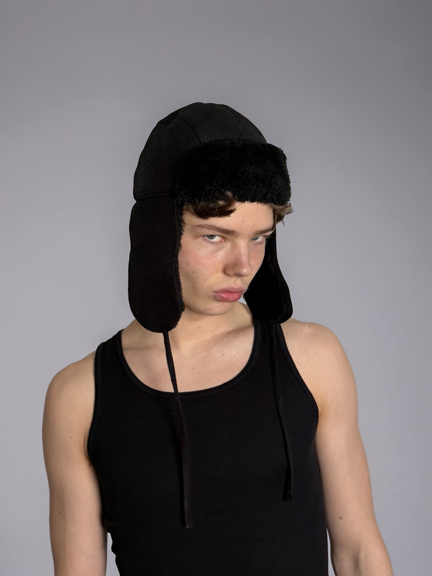 Gosha Rubchinski Faux Leather Chapka Hat
