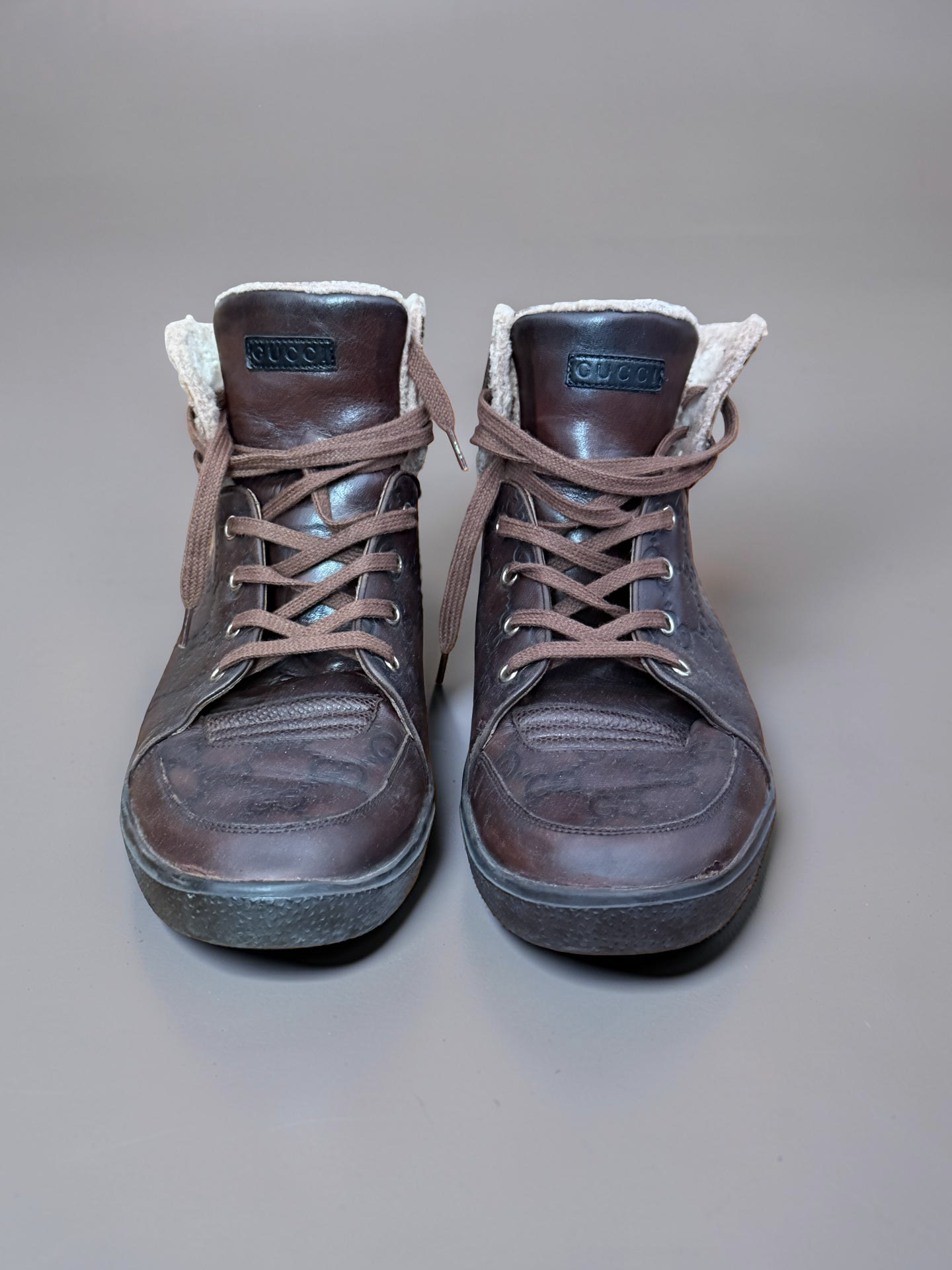 Gucci Monogram High-top Shoes