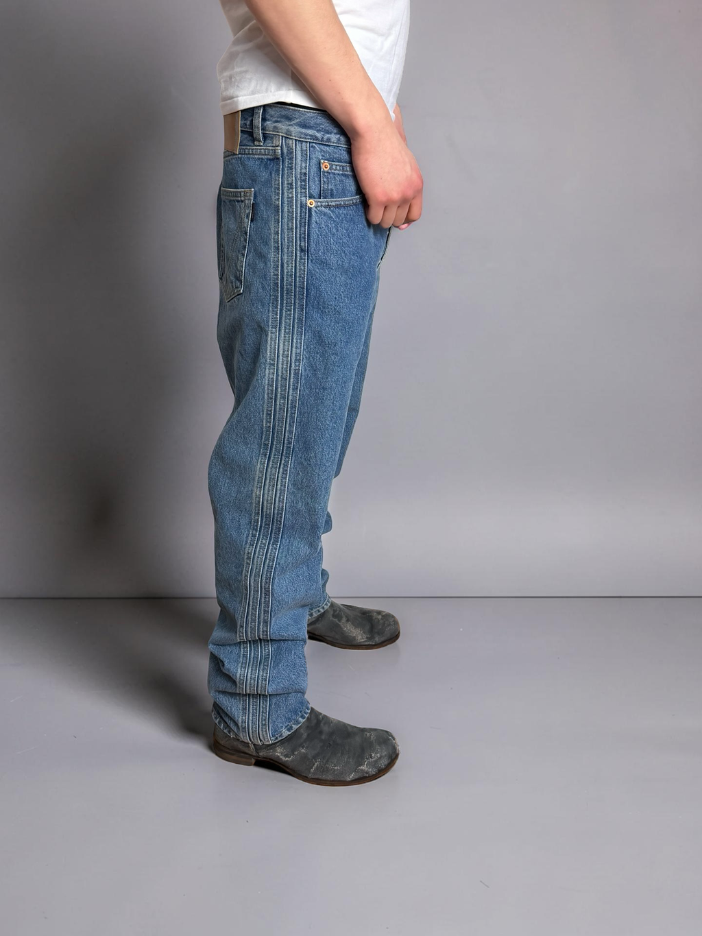 Vetements 3 Stripe Jeans straight baggy fit