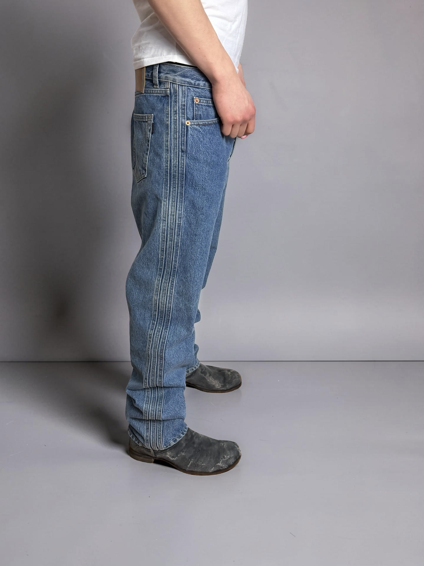 Vetements 3 Stripe Jeans straight baggy fit