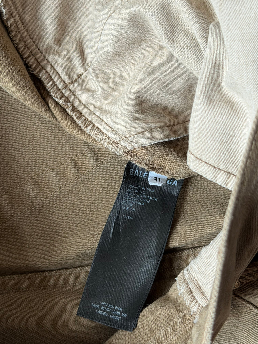 Balenciaga brown distressed straight jeans