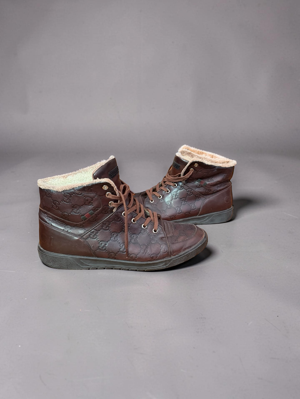 Gucci Monogram High-top Shoes